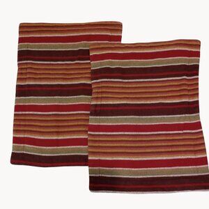 Pine Cone Hill Montana Striped Pillow Covers Shams 20"x26" 100% Cotton Ties